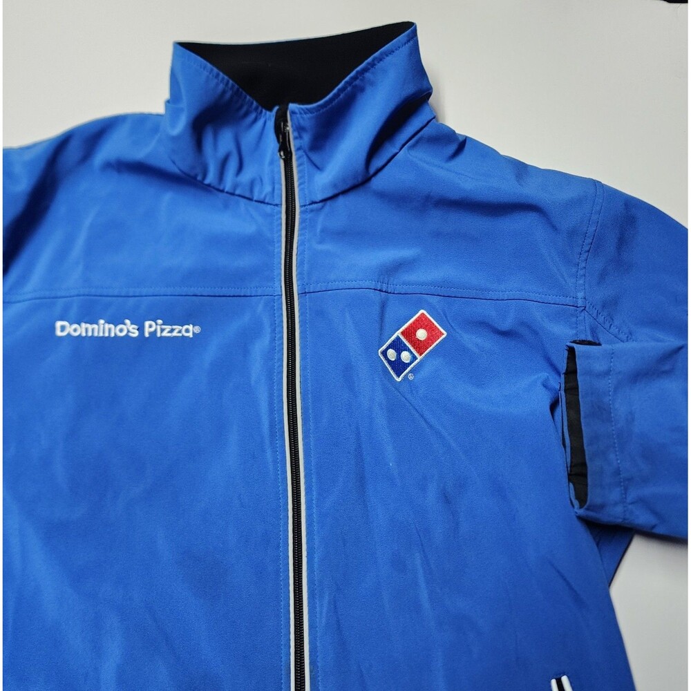 Domino's Pizza Employee Jacket Mens M Full Zip Waterproof Workwear Delivery EUC